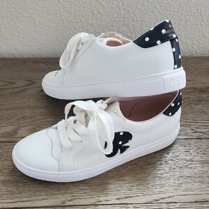 Kate Spade White Sneakers with Black Polka Dot Accents